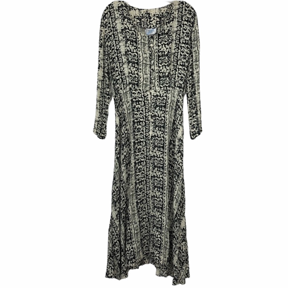 Zoompy vintage black & white peasant dress. Size L